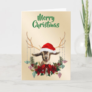 Carte Noël festif Toggenburg Goat Kid