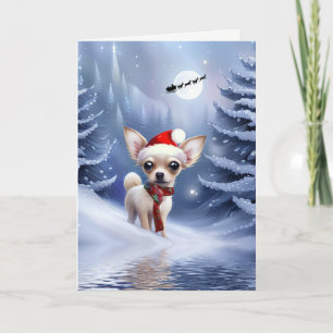 Carte Noël Fête Chihuahua Chien chiot