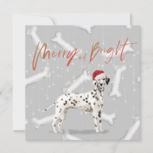 Carte Noël Fête Dalmatie Chien Motif Salutation
