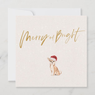 Carte Noël Fêtes Chihuahua Chien Merry Salutation