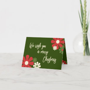 Carte Noël floral rétro personnalisé sans photo