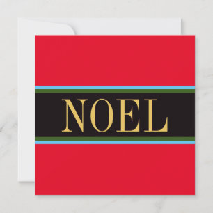 Carte NOEL Fun Bright Christmas Red Green Black Strips