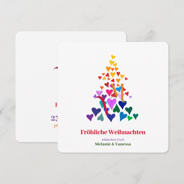 Carte Noël gay minimaliste (Devant / Derrière)
