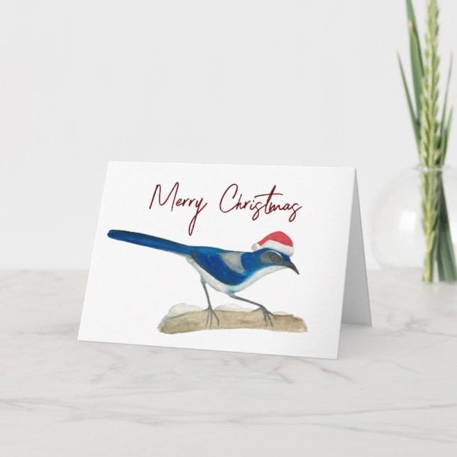 Carte Noël Geai à tête noire (Devant)