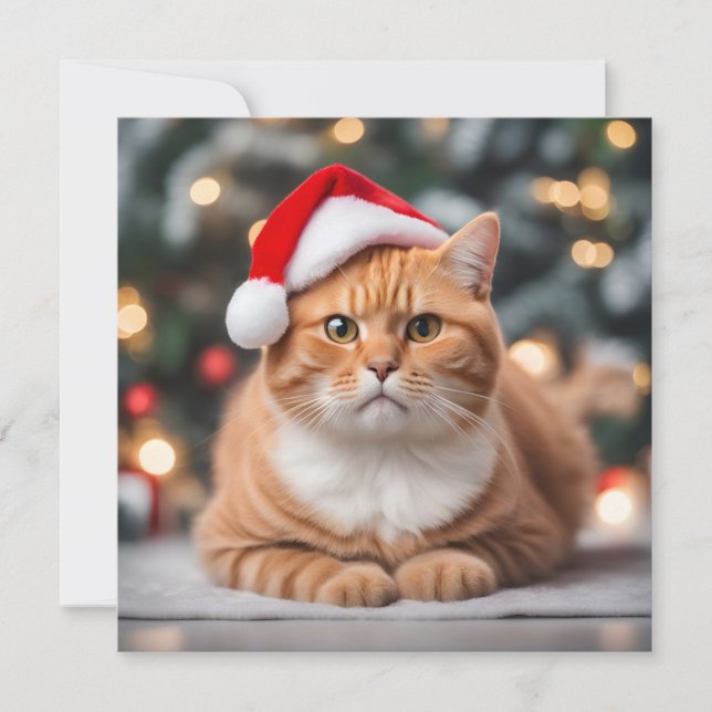 Carte Noël Ginger British Shorthair (Devant)