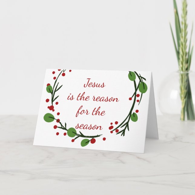 Carte Noël Jésus Raison de la saison Christian (Devant)