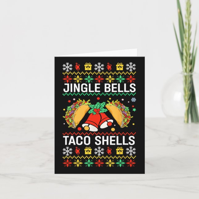 Carte Noël Jingle Bells Taco Shells Drôle Famille Ug (Devant)
