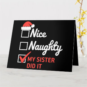 Carte Noël Jolie Soeur Fille L'A Fait Famille De Noël