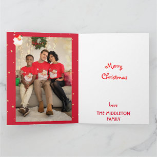 Carte Noël Jolly Père Noël Photo Joyeux voeux