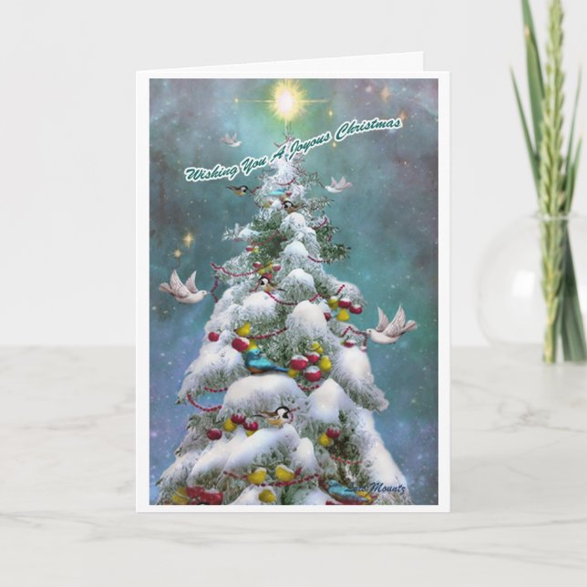 Carte Noël "Juste pour les oiseaux" (Devant)