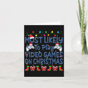 Carte Noël le plus susceptible de jouer aux jeux vidéo à