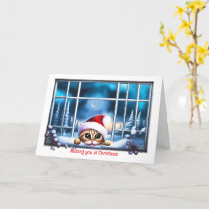 Carte Noël Manque de vous Vacances avec jolie fenêtre de