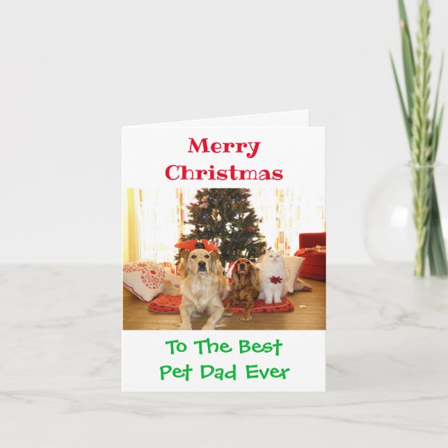Carte Noël meilleur animal de compagnie papa jamais mign (Devant)