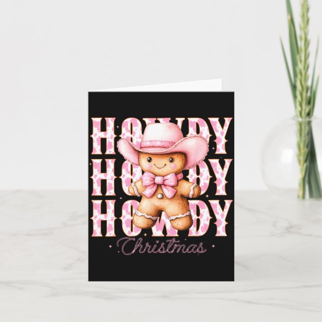 Carte Noël Nk pain d'épice Cowboy Cowgirl Howdy Ouest (Devant)