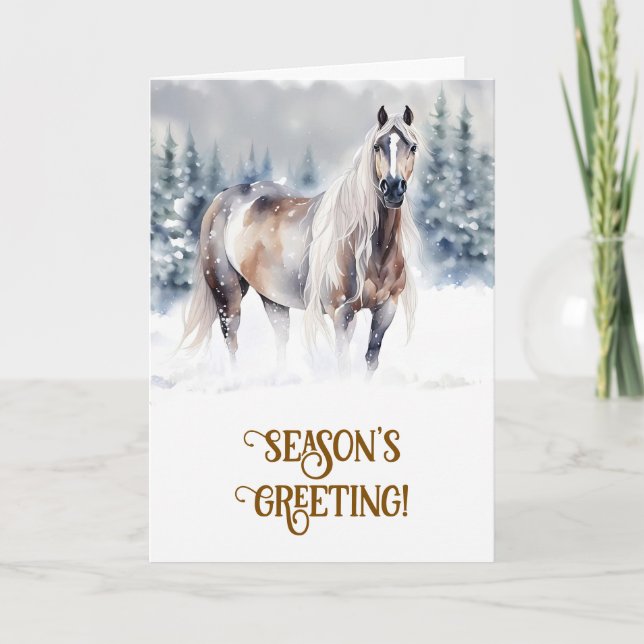 Carte Noël Noël Noël Joyeuses Fêtes à cheval (Devant)