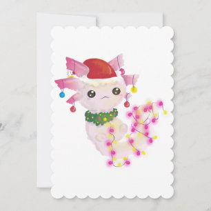 Carte Noël père Noël axolotl