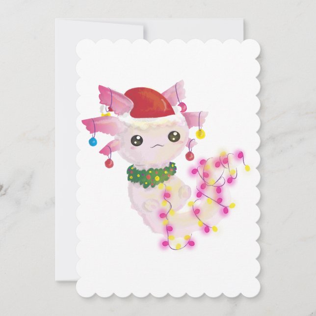 Carte Noël père Noël axolotl (Devant)