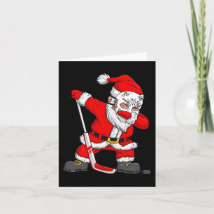 Carte Noël Père Noël Dabbing Joueur de hockey Garçons En