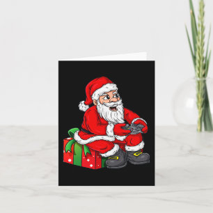 Carte Noël Père Noël Vidéo Gamer Contrôleur Garçons