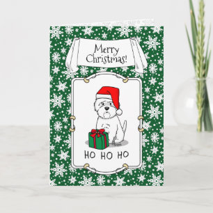 Carte Noël Père Noël West Highland White Terrier Westie