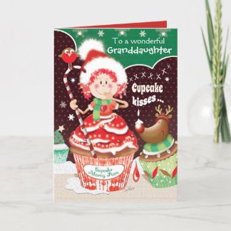 Carte Noël, petite-fille, Cupcake Marcy Pam