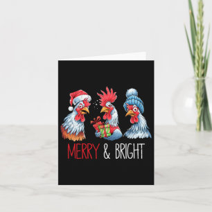 Carte Noël Poulet de Noël Chapeau de Noël Fête d'animaux