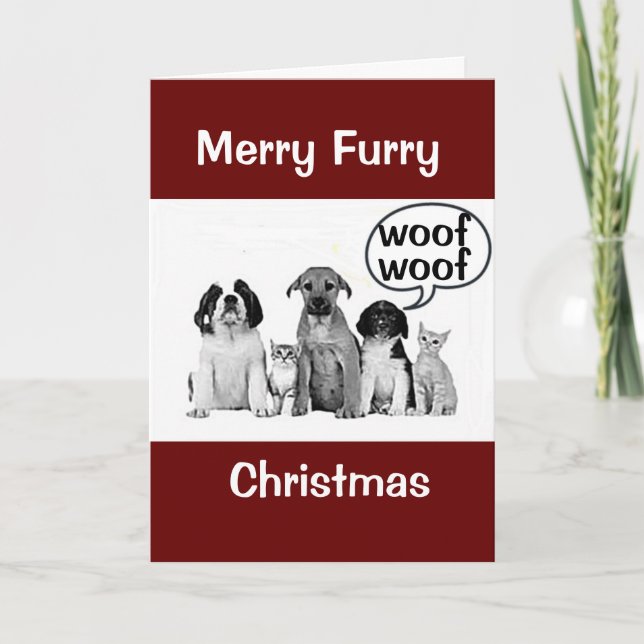 CARTE NOËL POUR CHIEN/GROOMER DE CHIEN/VÉTÉRINAIRE/PLUS (Devant)