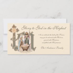 Carte Noël religieux Sainte Famille Jésus Marie Joseph