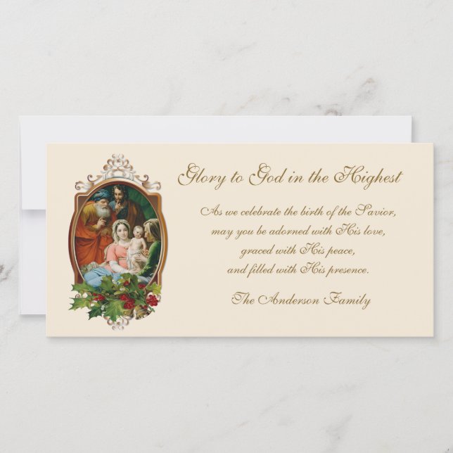 Carte Noël religieux Sainte Famille Jésus Marie Joseph (Devant)