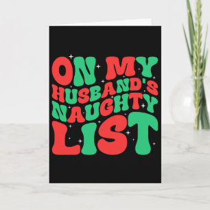 Carte Noël Rétro Sur La Liste Vilain De Mon Mari