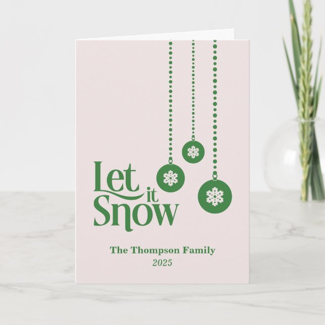 Carte Noël rose (Devant)