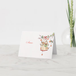 Carte Noël rouge gorge décoration de table