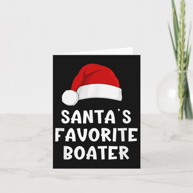 Carte Noël Santas Bateau favori Bateau de Pyjama amusant (Devant)
