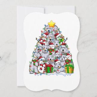 Carte noël schnauzer chien xmas pyjama aime