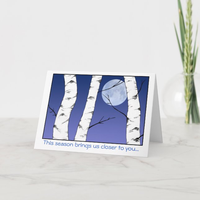 Carte Noël/Solstice pour les oiseaux d'hiver (Devant)