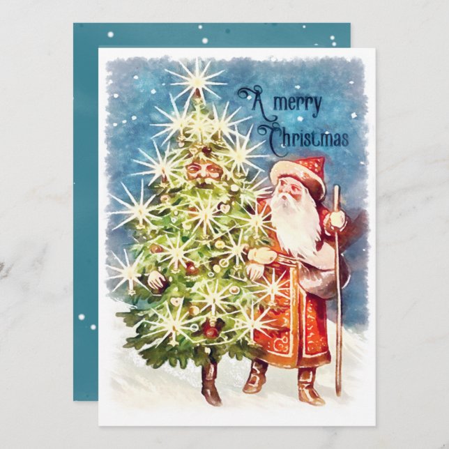 Carte Noël victorien vintage (Devant / Derrière)