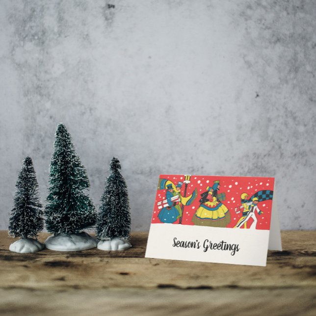 Carte Noël Vintage, Famille Victorienne (Créateur téléchargé)