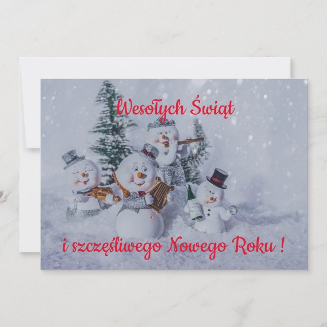 Carte Noël Wesołych świąt en polonais (Devant)