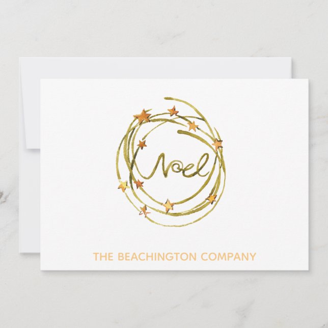Carte *~* NOEL Wreath - Office Business Holiday Card (Devant)