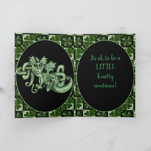 Carte Nœud celtique noué Dragon irlandais  (Intérieur)