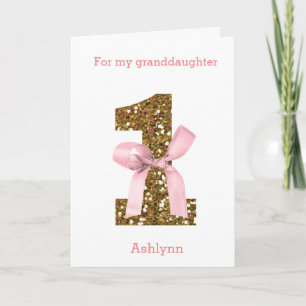 Carte Nœud Coquette Rose Paillettes Dorées Un Anniversai