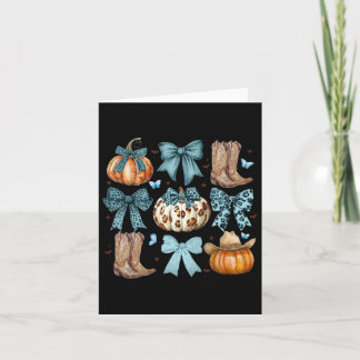 Carte Nœud Coquette Salut Boots de Citrouille Western d'