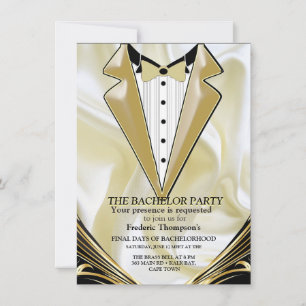 Carte Noir avec or sur Champagne Soie Bachelor Party