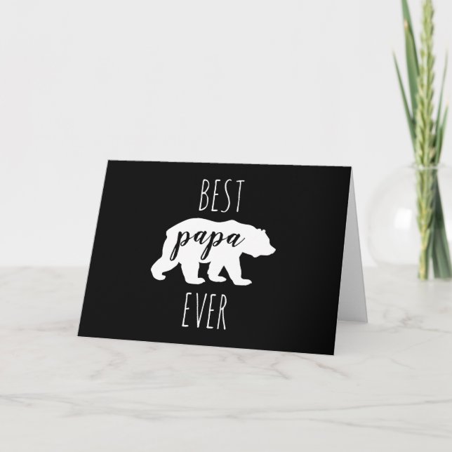 Carte Noir & Blanc moderne Meilleur Ours De Papa Jamais (Devant)