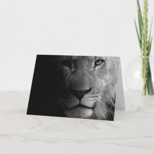 Carte Noir Blanc Motivation Leadership Lion Portrait