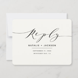 Carte Noir + blanc - réponse de mariage