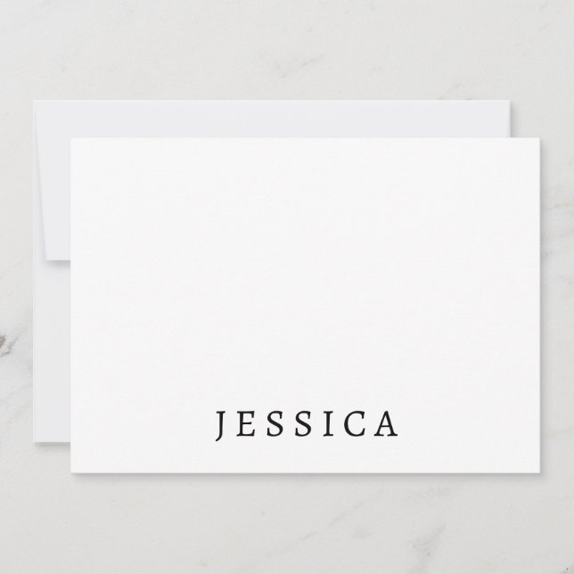 Carte Noir blanc unique Classic Nom professionnel (Devant)