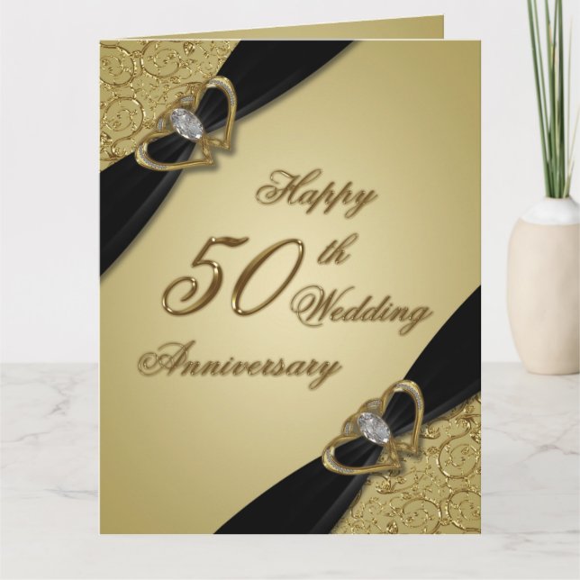 Carte Noir d'or 50e anniversaire Mariage 8,5x11 (Devant)
