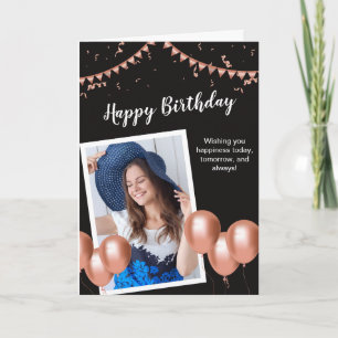 Carte Noir et blanc Bonne fête d'anniversaire Accueil