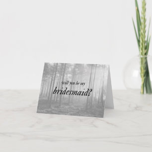 Carte Noir et blanc Forêt folklorique Cottagecore Brides